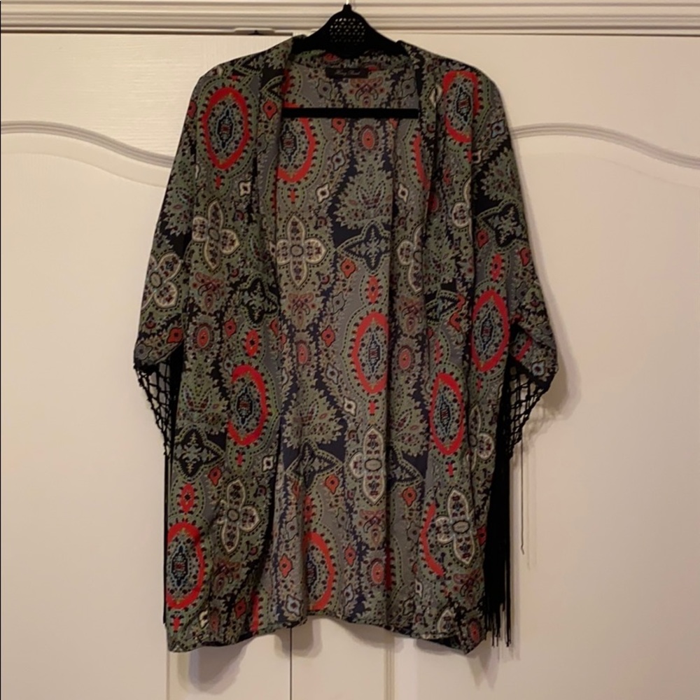 Fringe kimono